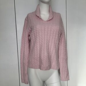 Deane & White Light Pink Wool Angora Barbie Core Feminine Classic  Knit Sweater